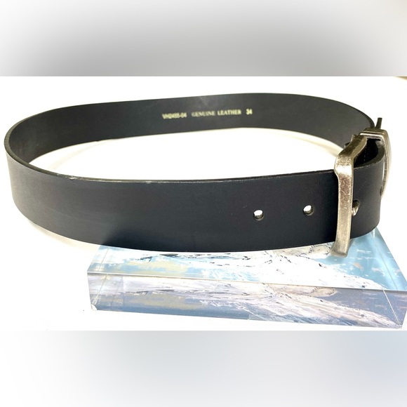 Genuine Leather Classic Black BElT 34 - Picture 3 of 5